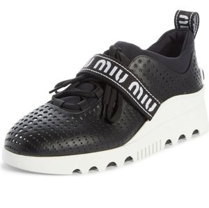 Miu Miu Leather Cutout Sneakers Size 39.5/9